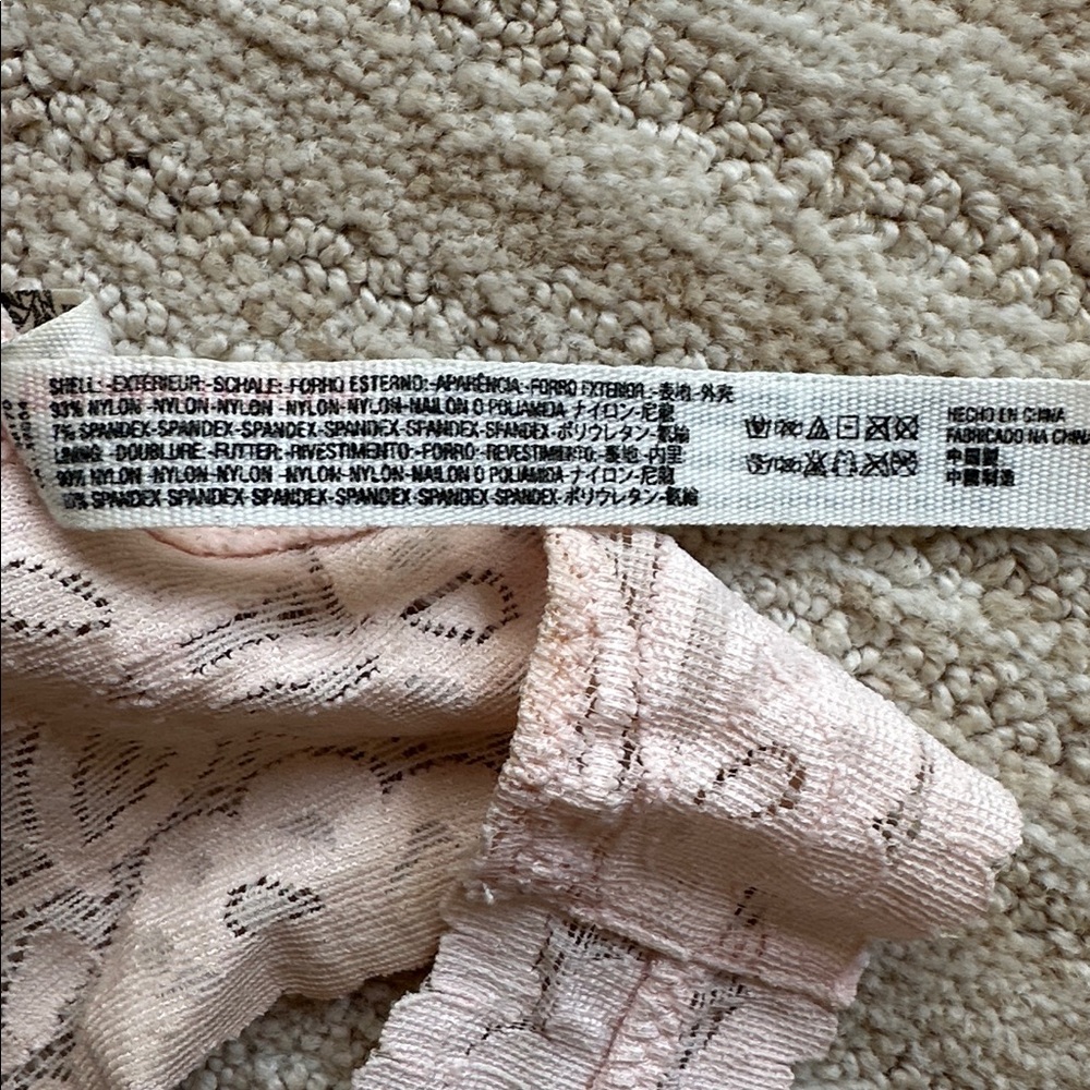 Intimately Free People Racerback Bralette Women's Lace Galloon Size Small Pink - Picture 13 of 15